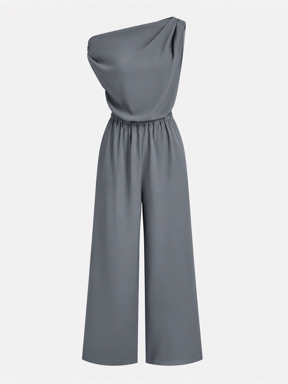 Commense One-Shoulder Draped Jumpsuit